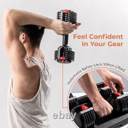 15lb Adjustable Free Weights Dumbbell Sets with Rack For Strength Training