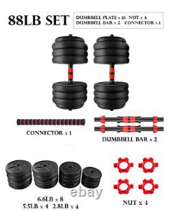2020 New Version Adjustable Weight 88 LB Dumbbell Barbell Kit Gym Workout Tool