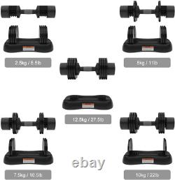 27.5Lb/50Lb Adjustable Dumbbell Set Dial Adjustable Dumbbell with Handle and Wei