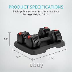 2.5 Lbs to 15 Lbs Adjustable Weights Dumbbells Set of 2 with Anti-Slip Handle an