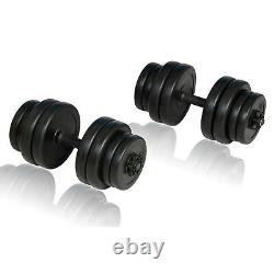 30kg/66LB Dumbbell Barbell Weights Set Adjustable Plates Home Gym Workout Y2Z6