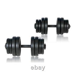 30kg/66LB Dumbbell Barbell Weights Set Adjustable Plates Home Gym Workout Y2Z6