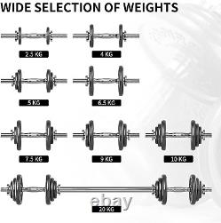44Lbs Cast Iron Adjustable Dumbbell Set Hand Weight with Solid Dumbbell Handles
