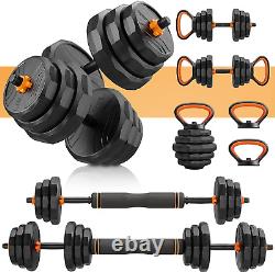 4 in 1 Adjustable Dumbbells Set, 55 LB Free Weights Dumbbells with Non-Slip Hand