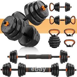 4 in 1 Adjustable Dumbbells Set, 55 LB Free Weights Dumbbells with Non-Slip Hand