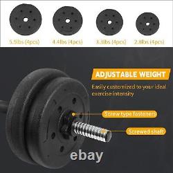 64 LBS Adjustable Weights Dumbbell Sets with Anti-Slip Metal Handle, 2 in 1