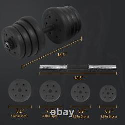 64 LBS Adjustable Weights Dumbbell Sets with Anti-Slip Metal Handle, 2 in 1