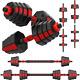 66lb Adjustable Dumbbells Set, Weight Plate With Connector Used As Barbell, Fitn