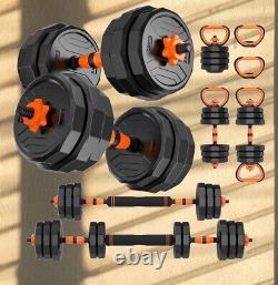 66lb Adjustable Dumbbell Set With Connect For Barbell, Kettlebell, Push Up 6in1