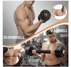 66lb Adjustable Dumbbell Set With Connect For Barbell, Kettlebell, Push Up 6in1
