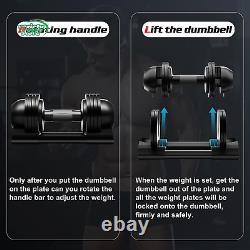 Adjustable Dumbbell, 22Lb/44Lb/52Lb Dumbbell Set with Tray for Workout Strength
