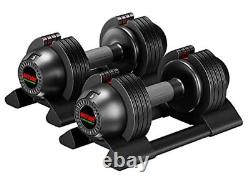 Adjustable Dumbbell, 22lb/25lb/44lb/52lb Single Dumbbell Set with Tray for