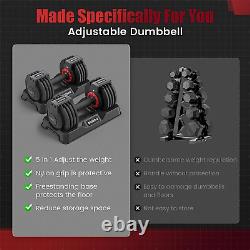 Adjustable Dumbbell Set 25/55LB Single Dumbbell Weights, 5 in 1 Free Weights