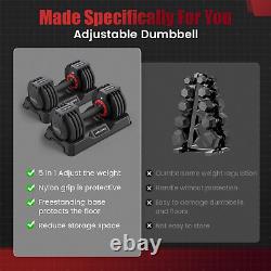 Adjustable Dumbbell Set 25/55LB Single Dumbbell Weights, 5 in 1 Free Weights Dum