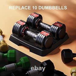 Adjustable Dumbbells, 15LB Sets of 2 for Home Gym Exercise & Fitness, Fast
