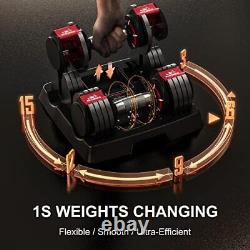 Adjustable Dumbbells, 15LB Sets of 2 for Home Gym Exercise & Fitness, Fast