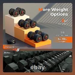 Adjustable Dumbbells, 20/30/40/50/70/90lbs Free Weight Set with 20LB