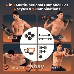 Adjustable Dumbbells, 20lbs Free Weight Set with Connector, 4 in1 Dumbbells S