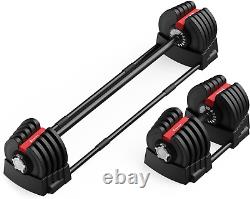 Adjustable Dumbbells 52.5LB /90LB Dumbbell Set, Anti-Slip Handle with 1S Weight