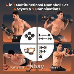 Adjustable Dumbbells, Free Weight Set with Connector, 4 In1 Set Men/Women