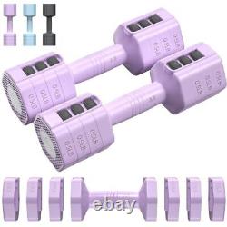 Adjustable Dumbbells Hand Weights Set 4 In 1 Weight Each 2lb 3lb 4lb Purple