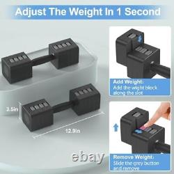 Adjustable Dumbbells Set of 2, Hand Weights Sets with 5 Levels 3lb, 5lb, 7lb