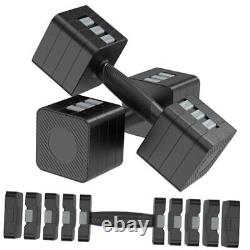 Adjustable Dumbbells Set of 2, Hand Weights Sets with 5 Levels 3lb, 5lb, 7lb