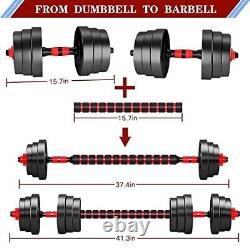 Adjustable-Dumbbells-Sets, 20/30/40/60/80lbs Free Weights Red 40lbs(20lbs2)
