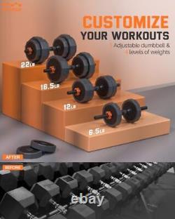 Adjustable Weights Dumbbells Set, 44LB/55LB/66LB Free Weights with 4 Modes