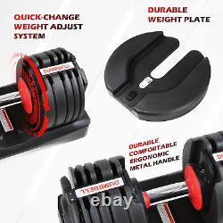 All in One Fast Adjustable Dumbbell Set from 5.5LB to 55LB, Quick Changing Weigh