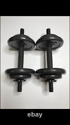CAP 40Lb Total Adjustable Cast Iron Dumbbell Weight Set -New- Free Shipping