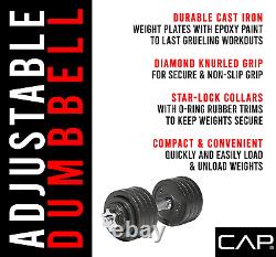 CAP Barbell 60-Pound Adjustable Dumbbell Weight Set