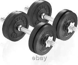 Cast Iron Weights Adjustable Dumbbell Sets for Home Gym with Bars, Plates, Colla
