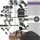 Compound Bow 30-70lbs Adjustable 12pcs Carbon Arrow Set Archery Shooting Hunting