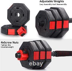 Dumbbells Set, Adjustable Weights 3-In-1 Set Barbell 44Lb/66Lb, Home Gym Equipme