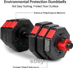 Dumbbells Set, Adjustable Weights 3-In-1 Set Barbell 44Lb/66Lb, Home Gym Equipme