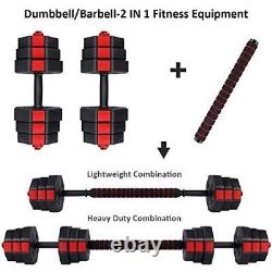 Dumbbells Set, Adjustable Weights 3-in-1 Set Barbell 44Lb/66Lb, Home Gym