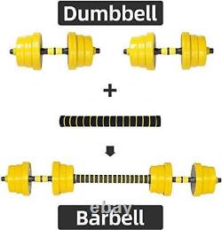 Fuxion 44LB Adjustable Dumbbell Barbell Pair Free 2-in-1 Set Non-Slip Neopr