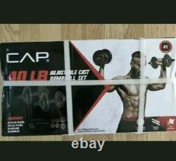 NEW CAP 40 Lb Total Adjustable Cast Iron Dumbbell Weight Set free shipping