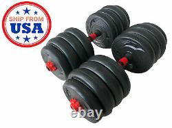 New Style Adjustable Dumbbell Barbell Kit Weight to 88LB Home Gym Workout