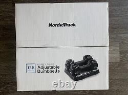 NordicTrack 25 lb Adjustable SpeedWeight Dumbbell Set Pair 2.5 to 12.5 Pounds