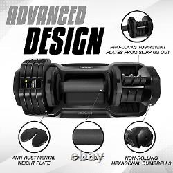 One Second Multi Weight Adjustable Dumbbells Set of 2 for Different Workout Leve