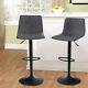 Set Of 2 Bar Stools Adjustable Swivel Leather Pub Chair Kitchen Breakfast Chairs