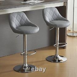 Set of 2 Bar Stools Swivel Kitchen Breakfast Barstools Chair PU Leather Gas Lift