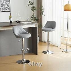 Set of 2 Bar Stools Swivel Kitchen Breakfast Barstools Chair PU Leather Gas Lift