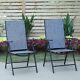 Set Of 2 Patio Folding Chairs Portable Garden Loungers With 7 Adjustable Positions
