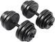 Weight Dumbbell Set 64 Lb Adjustable Cap Gym Barbell Plates Body Workout