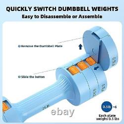 Weight Dumbbell Set for Women, 5 lb Adjustable Dumbbell Set of 2, Hand Blue