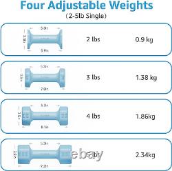 Haltères ajustables de poids de 2 à 5 livres chacun - Ensemble de poids libres pour équipement de salle de sport à domicile
